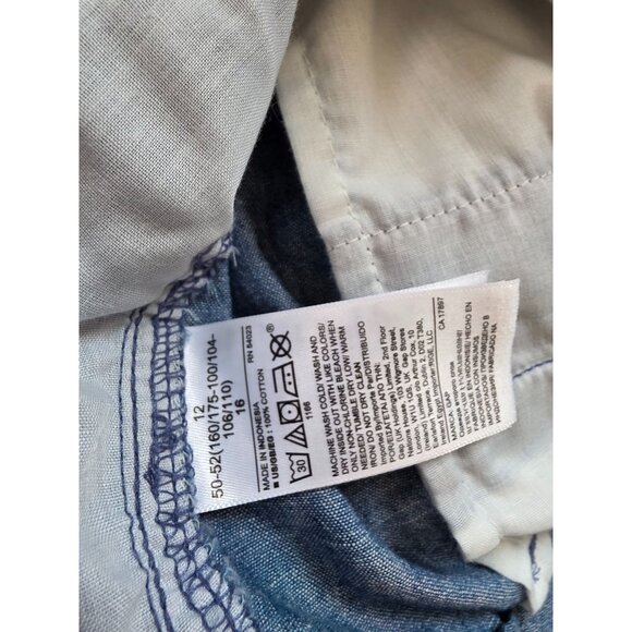 Gap Girlfriend Khaki Pants Size 12 Chambray Cotton Casual Trousers - Picture 5 of 6